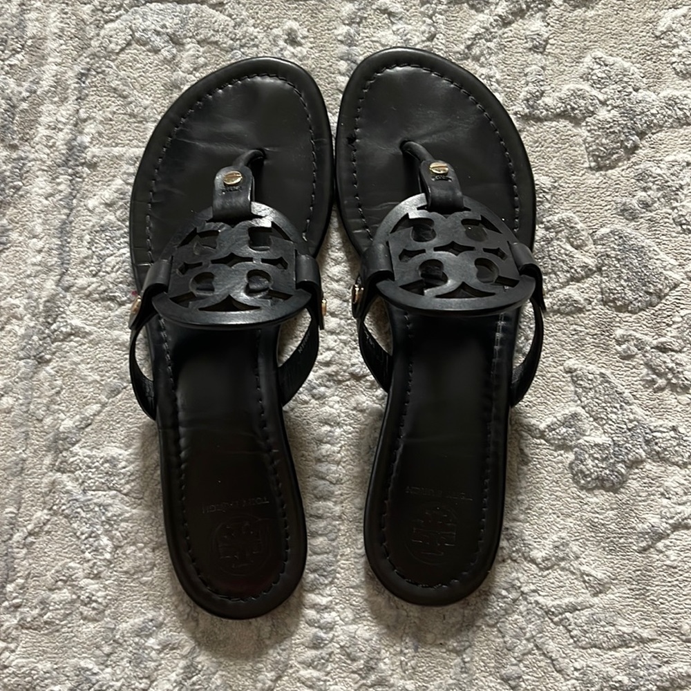 Tory Burch MILLER sandals size 7. Gently worn. Black leather.